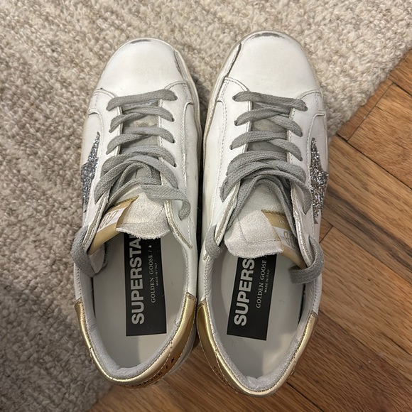 Golden goose superstar sneaker. Silver and gold. Size 5 - Picture 14 of 15
